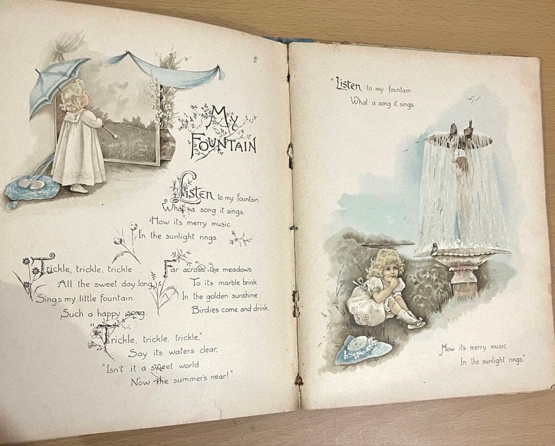 No316 希少 古書 洋書 絵本 児童書　アンティーク　ビクトリア　詩集　童謡