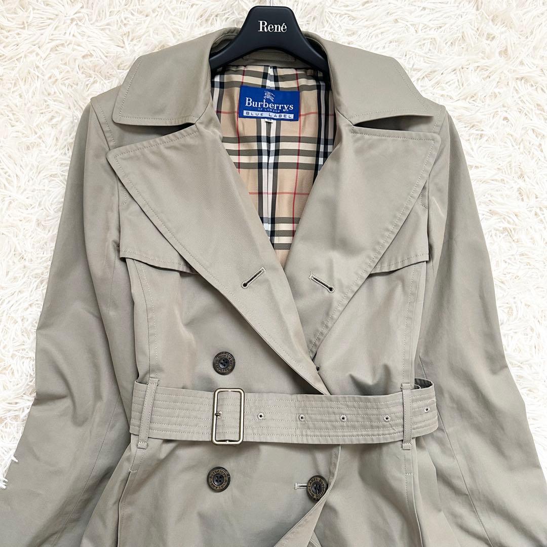 バーバリーズ　ノバチェック ロング丈 トレンチコート カーキ ベルト M