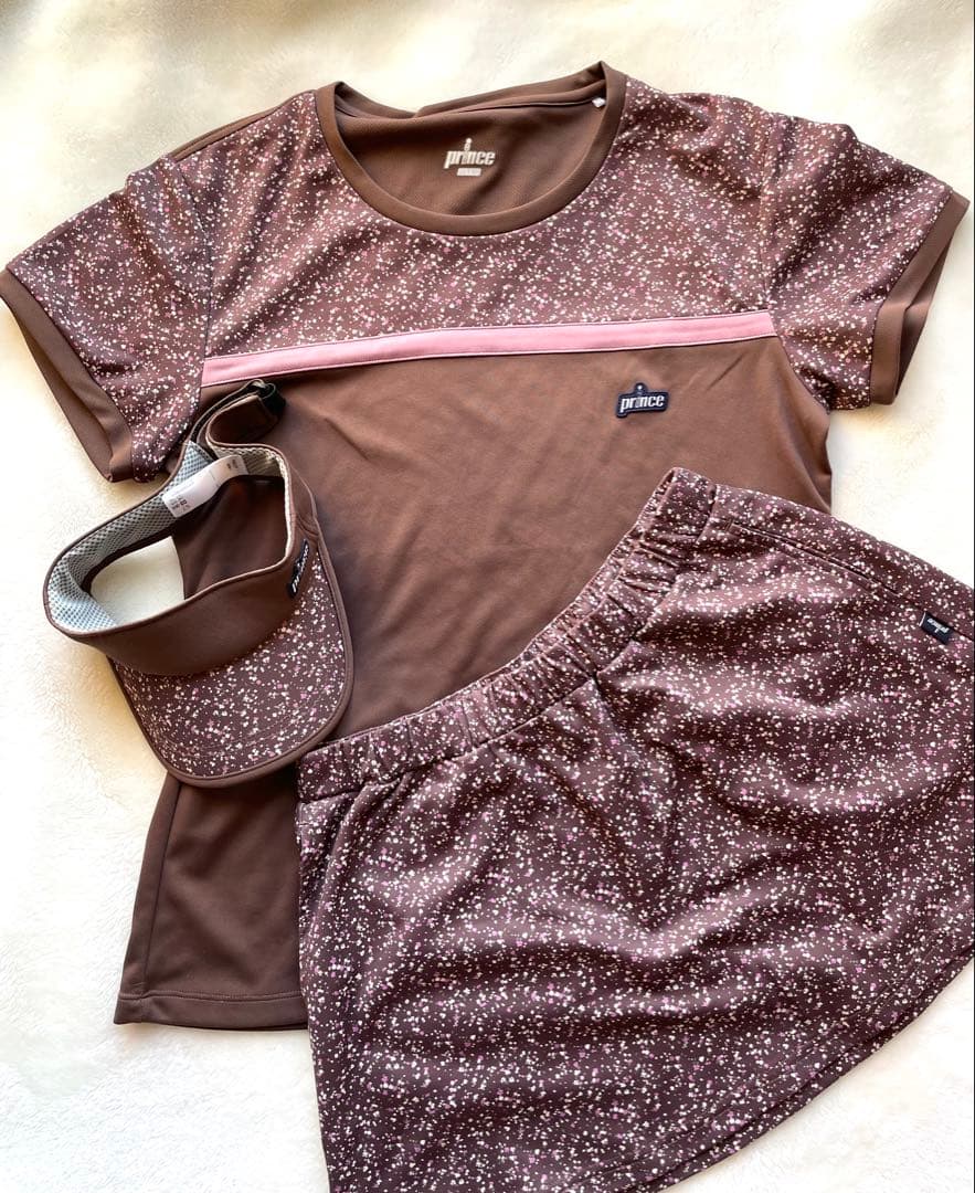 Prince テニスウェアセット ブラウン/ピンク