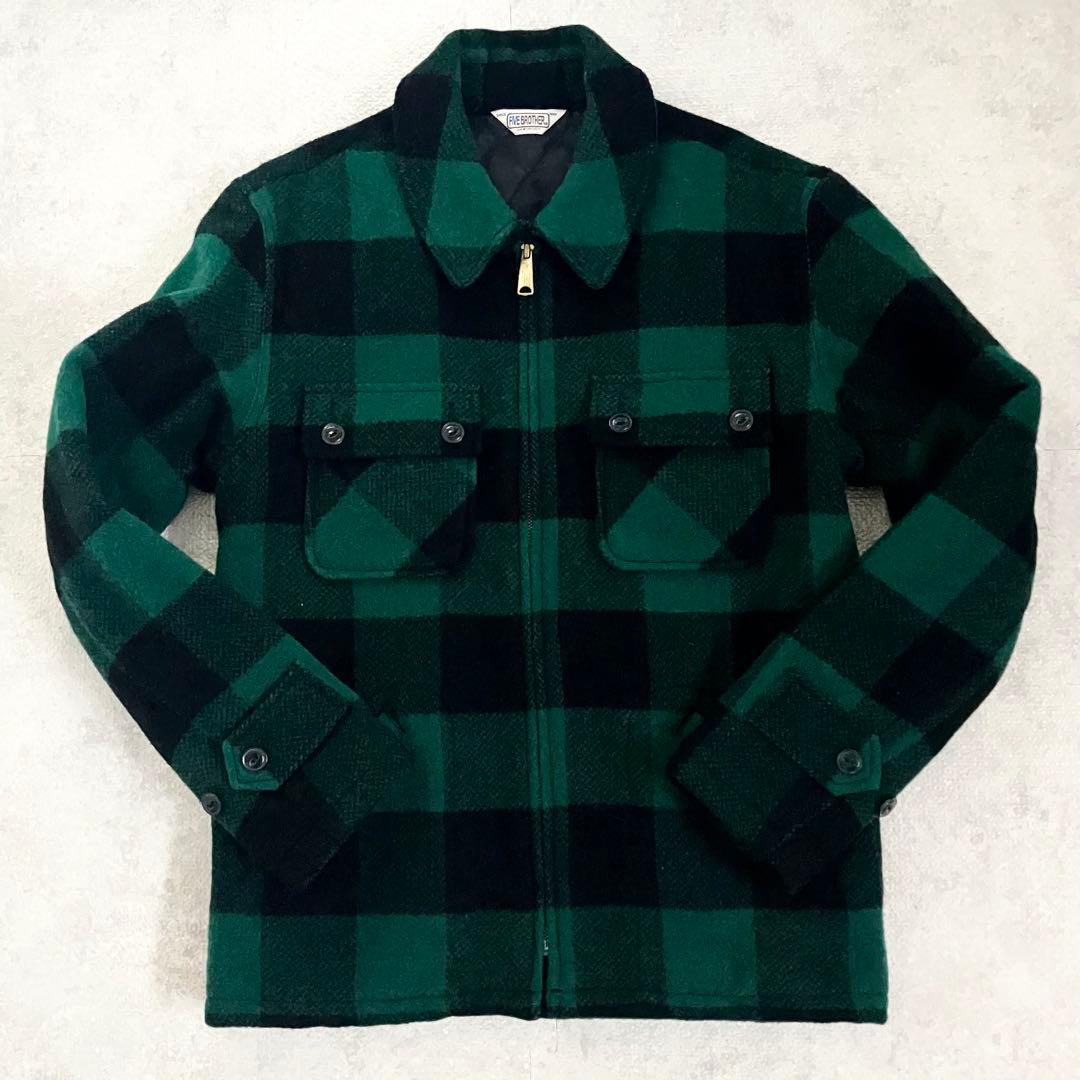 美品 ファイブブラザー CPO ウールジャケット バッファローチェック Lサイズ