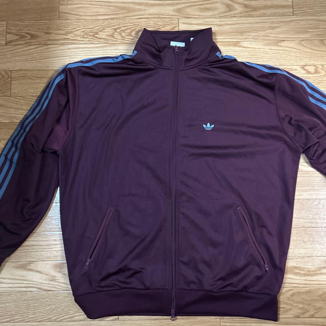 adidas バーガンディ ジップアップジャージ XL