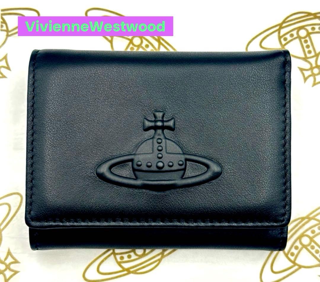 【新品✦人気】Vivienne Westwood 三つ折り財布 黒 ブラック