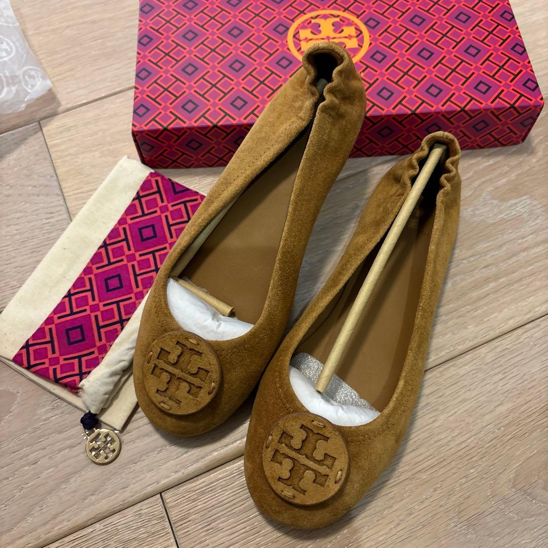 Tory Burch スエードバレエシューズ ブラウン24.5cm