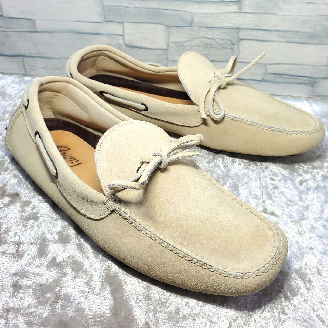 【極美品】✨BRIONI ブリオーニ 25cm ドライビングシューズ 40 白系