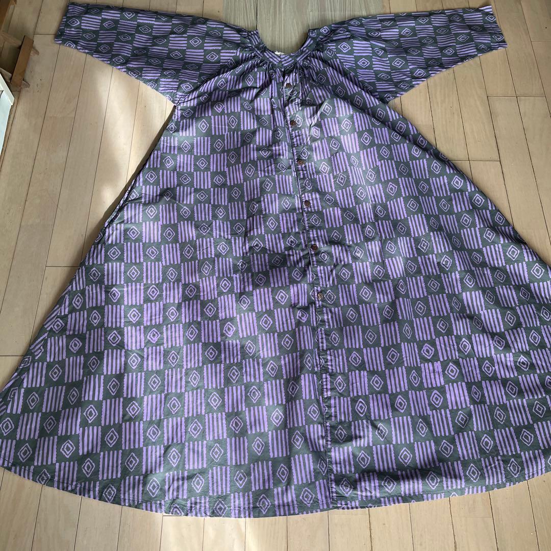 NOANOAハワイ紫色とグレーのリオロングドレス