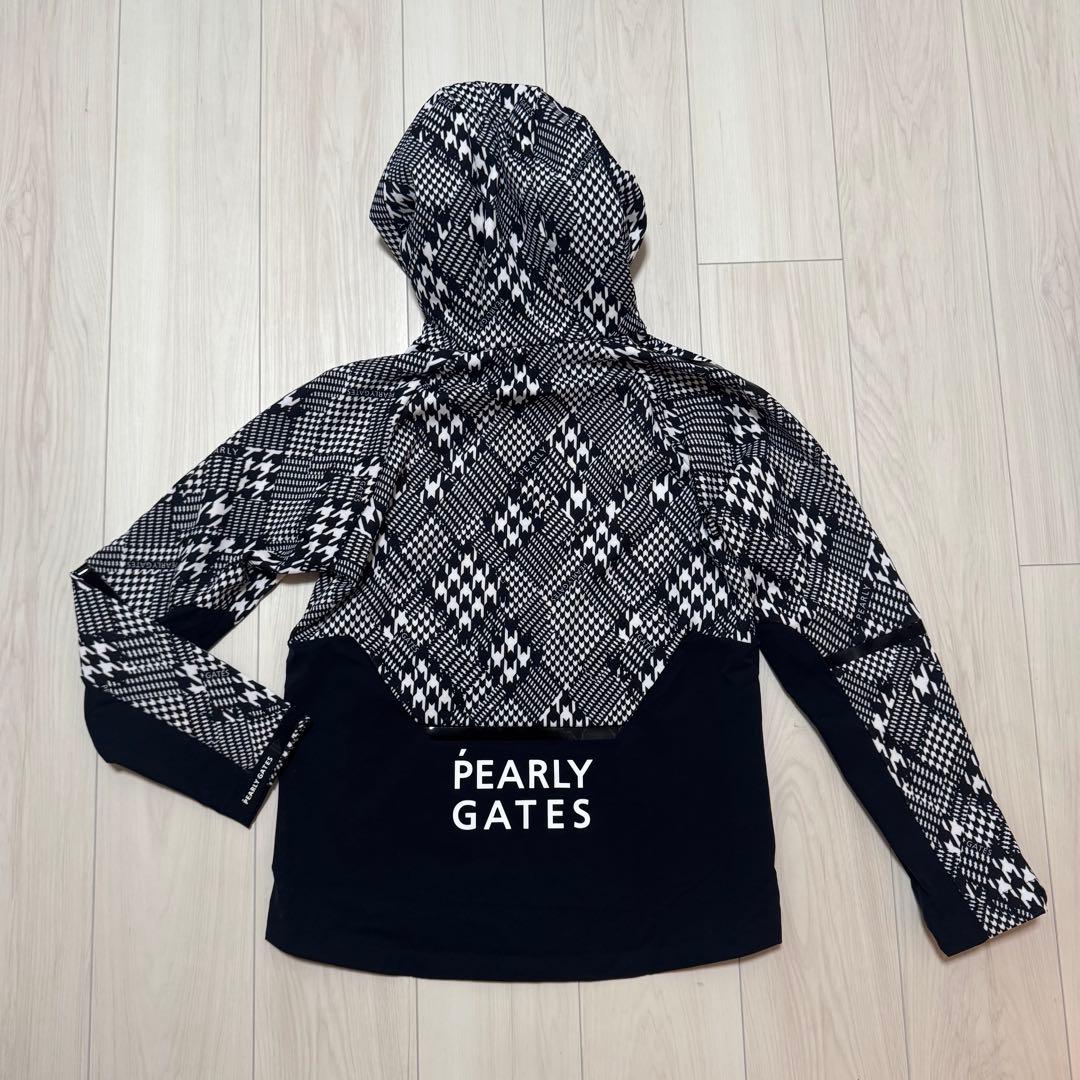 新品 パーリーゲイツ フード付き フルジップ ジャケット サイズ0 千鳥柄