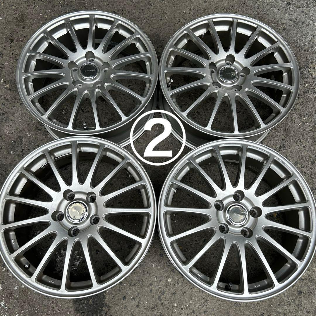 枠② 送料込 17インチ シルバー多スポークホイール4個セット