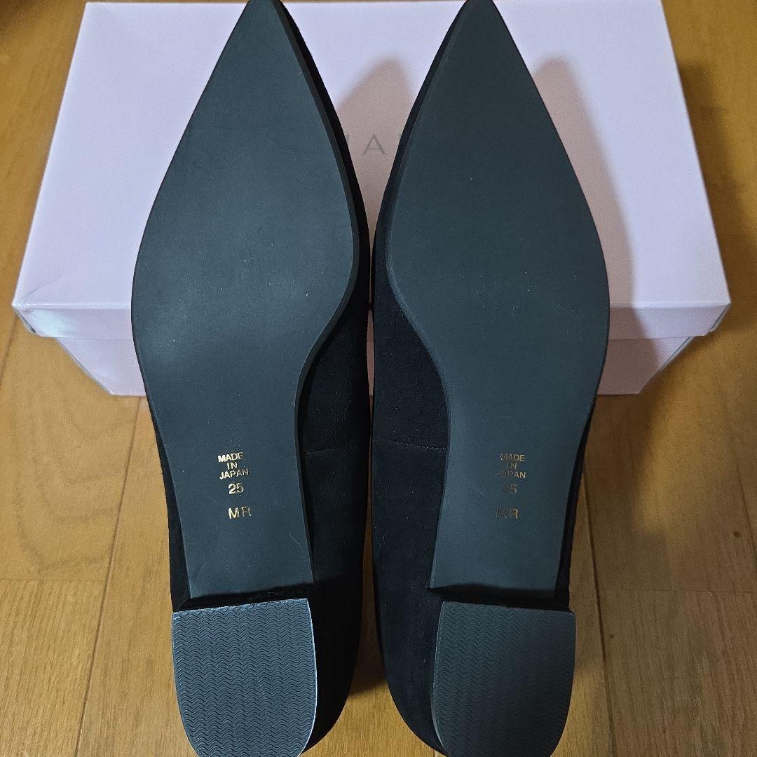 K*様 【新品未使用】ダイアナ DIANA ローヒール フラットパンプス ブラッ