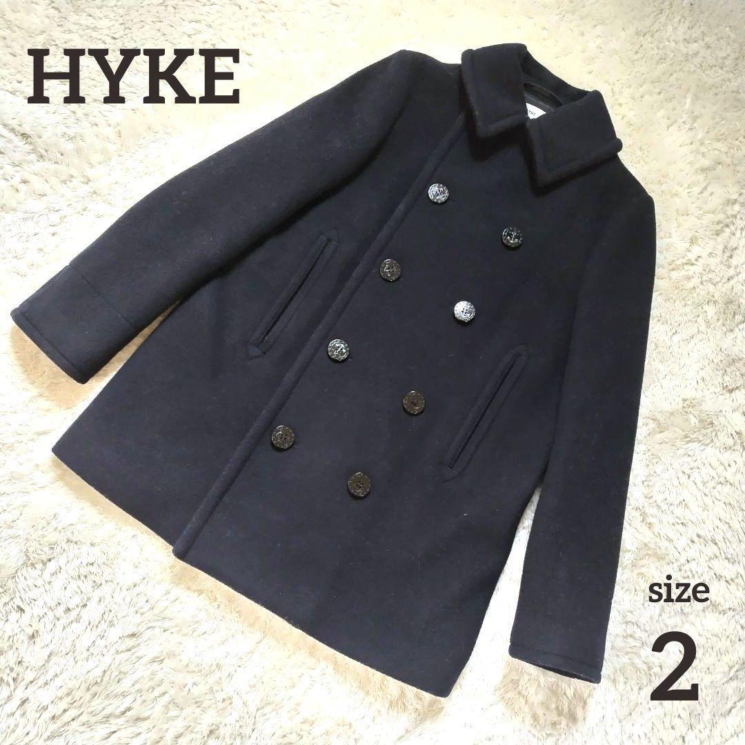HYKE　ハイク　ピーコート　Pコート　ウール　羊毛　ネイビー　green　２