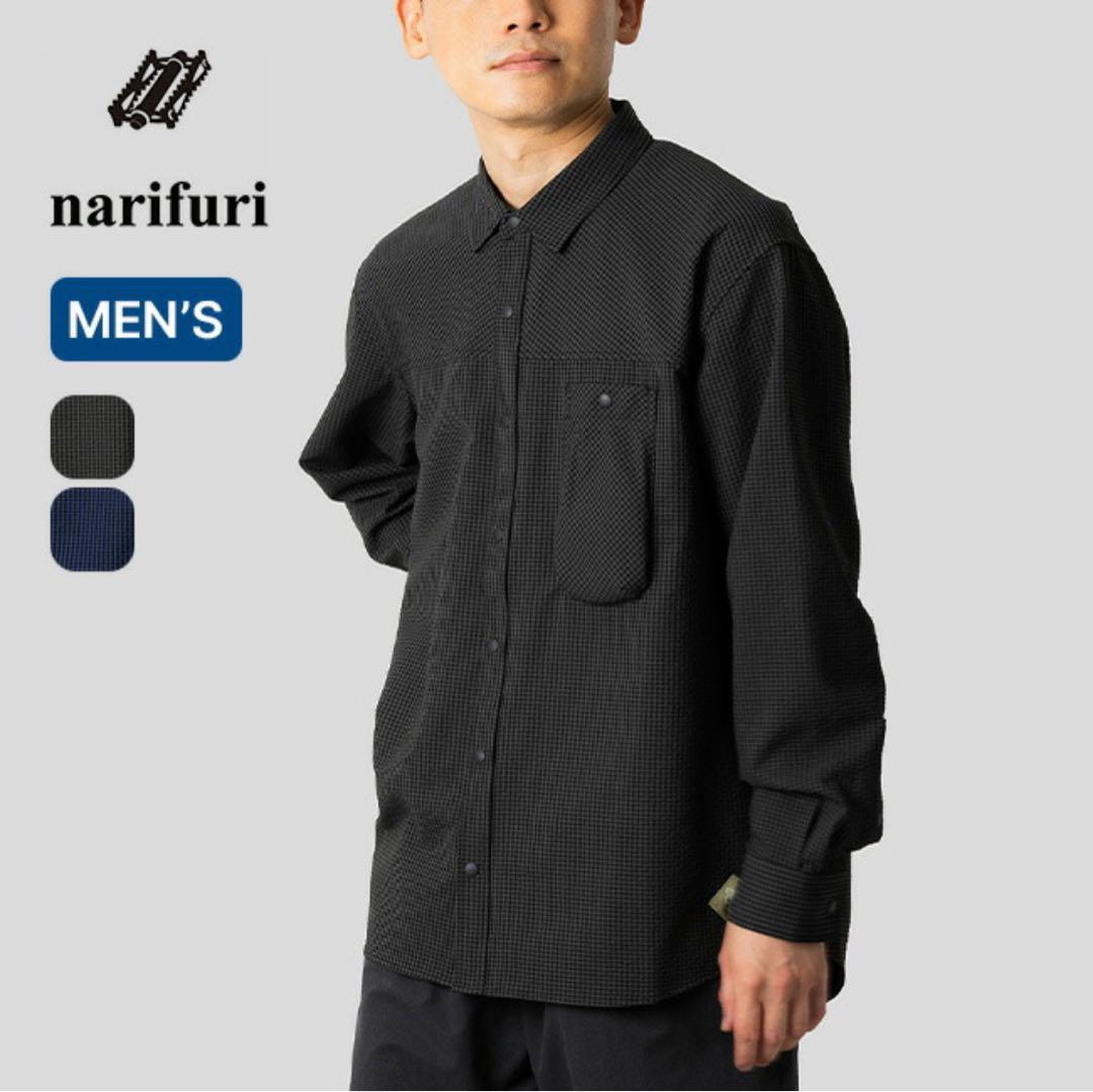 【Narifuriナリフリ】シアサッカーギンガムシャツ NF4054 Mサイズ