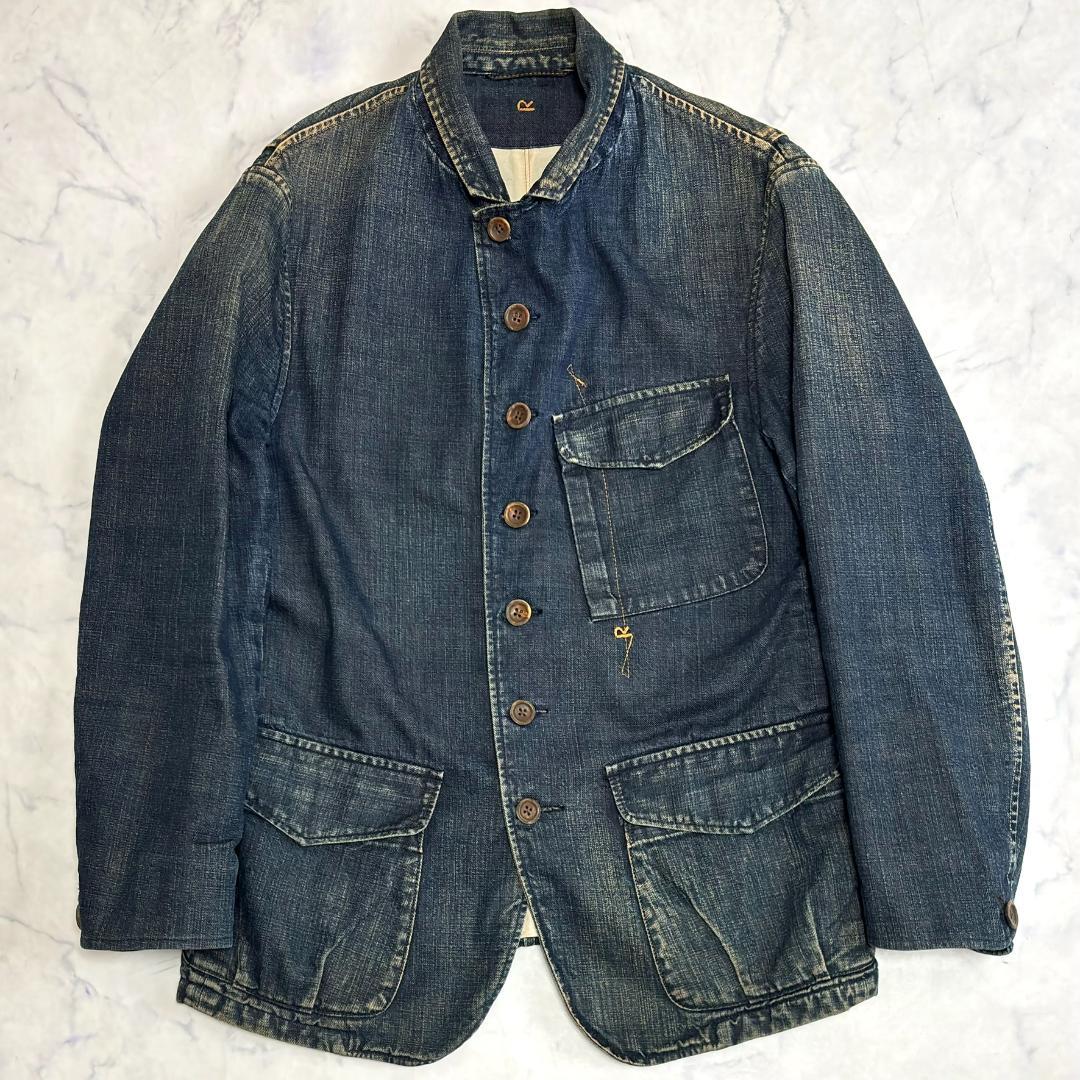 45R カバーオール R刺繍 デニムジャケット インディゴ サイズ3 tx9